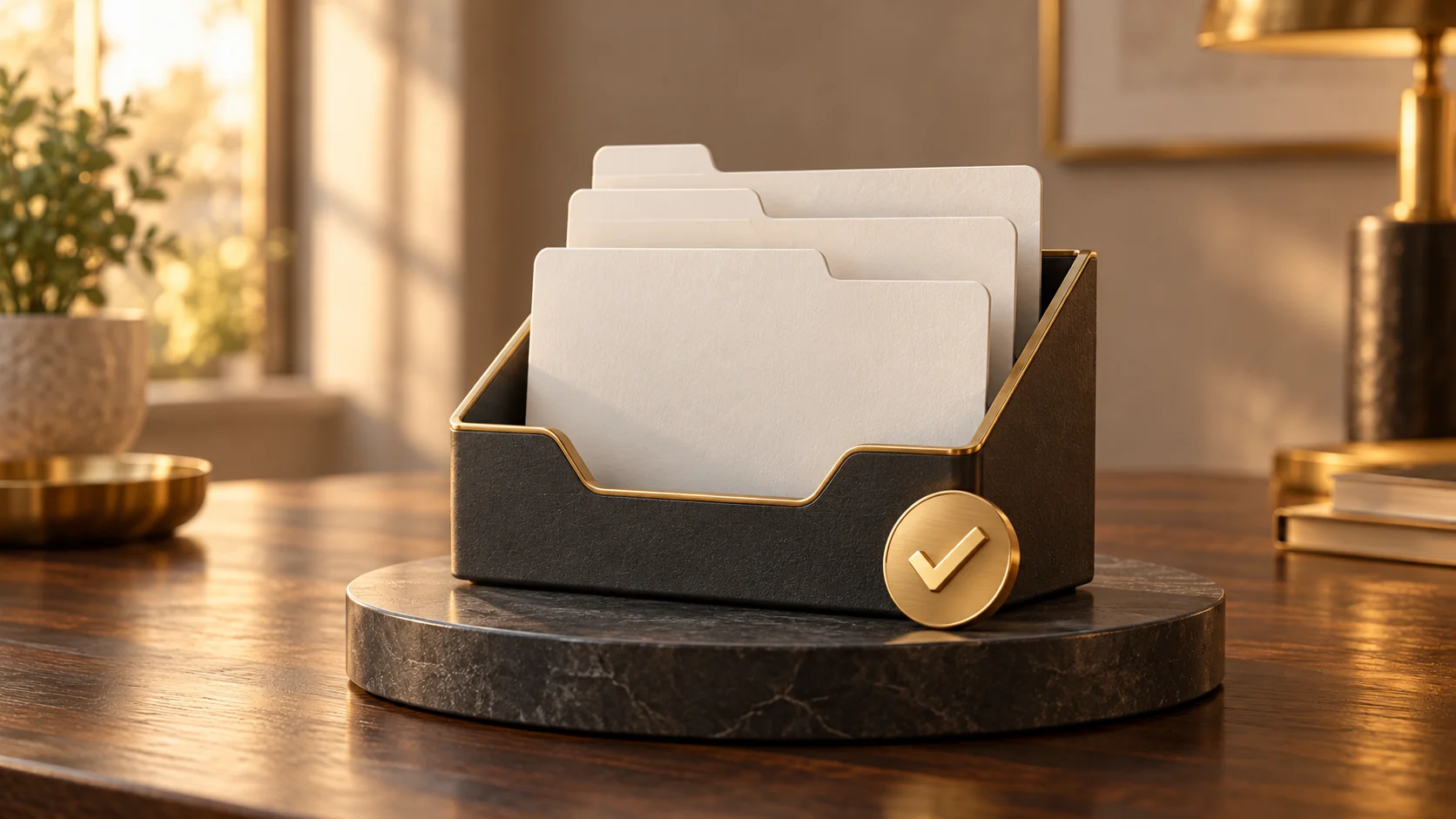 Organized folders with a check mark course illustration