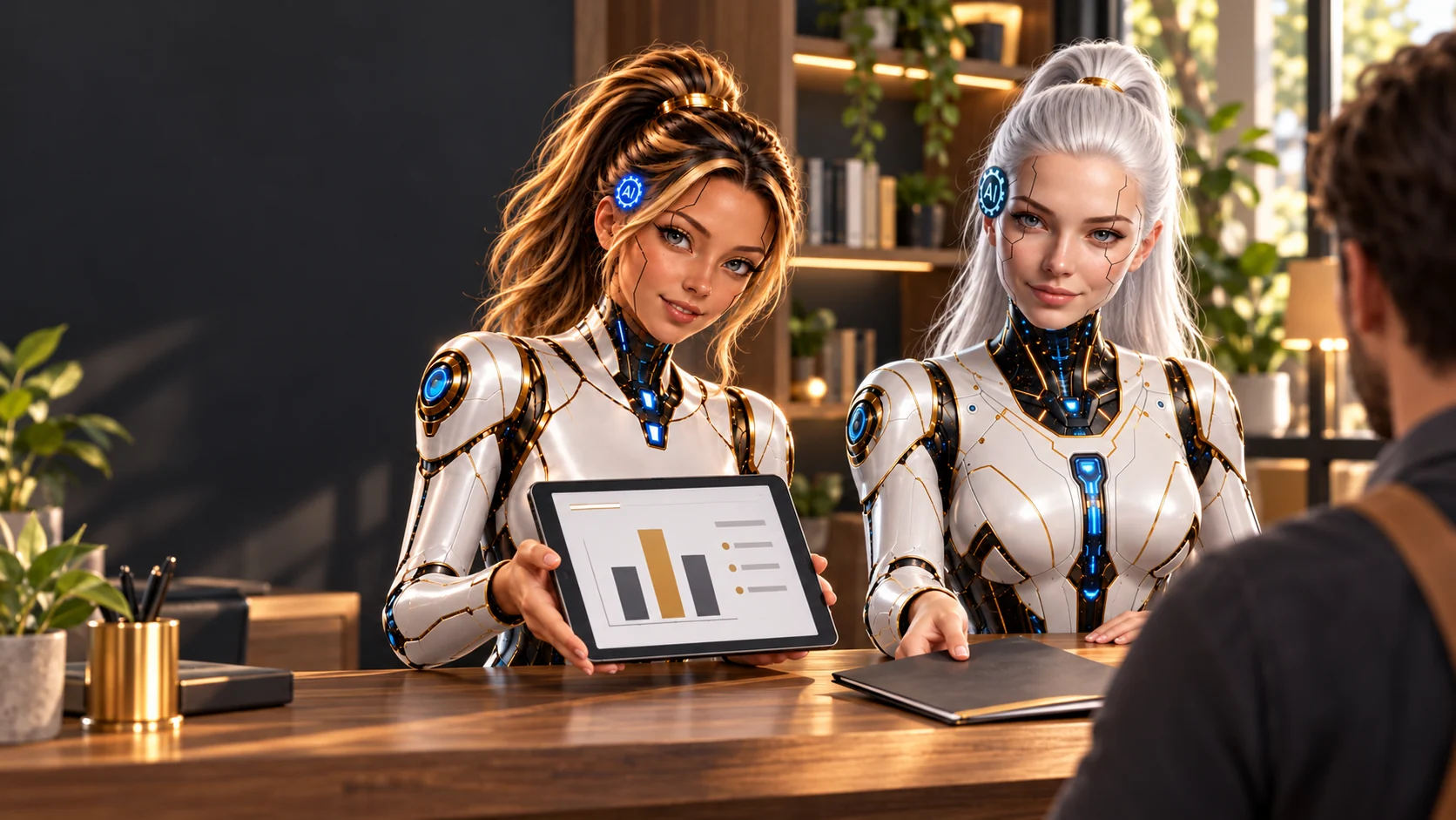 Nexa AI and Agenary AI reviewing a chart with a client