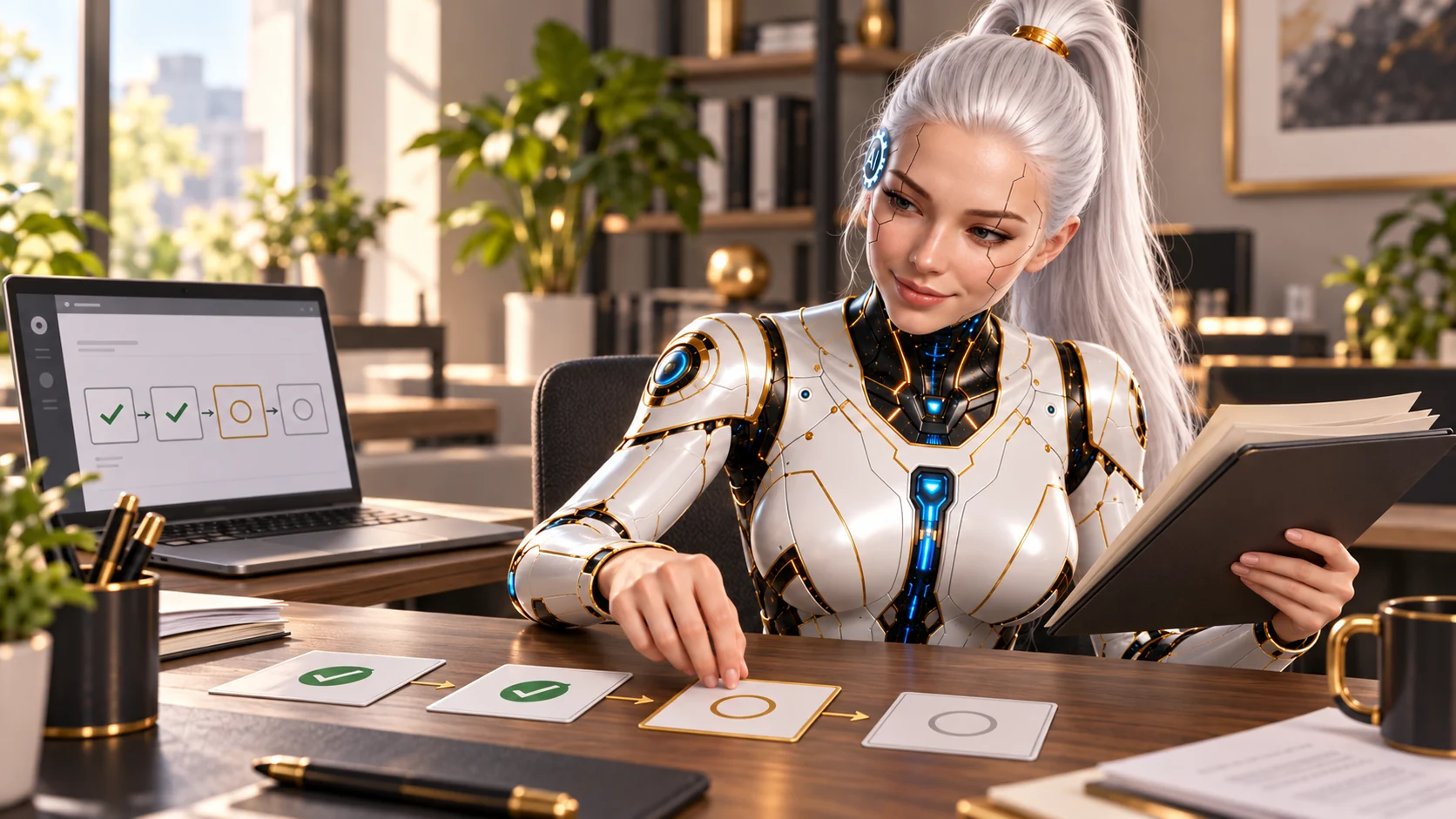 Agenary AI organizing task cards and a checklist